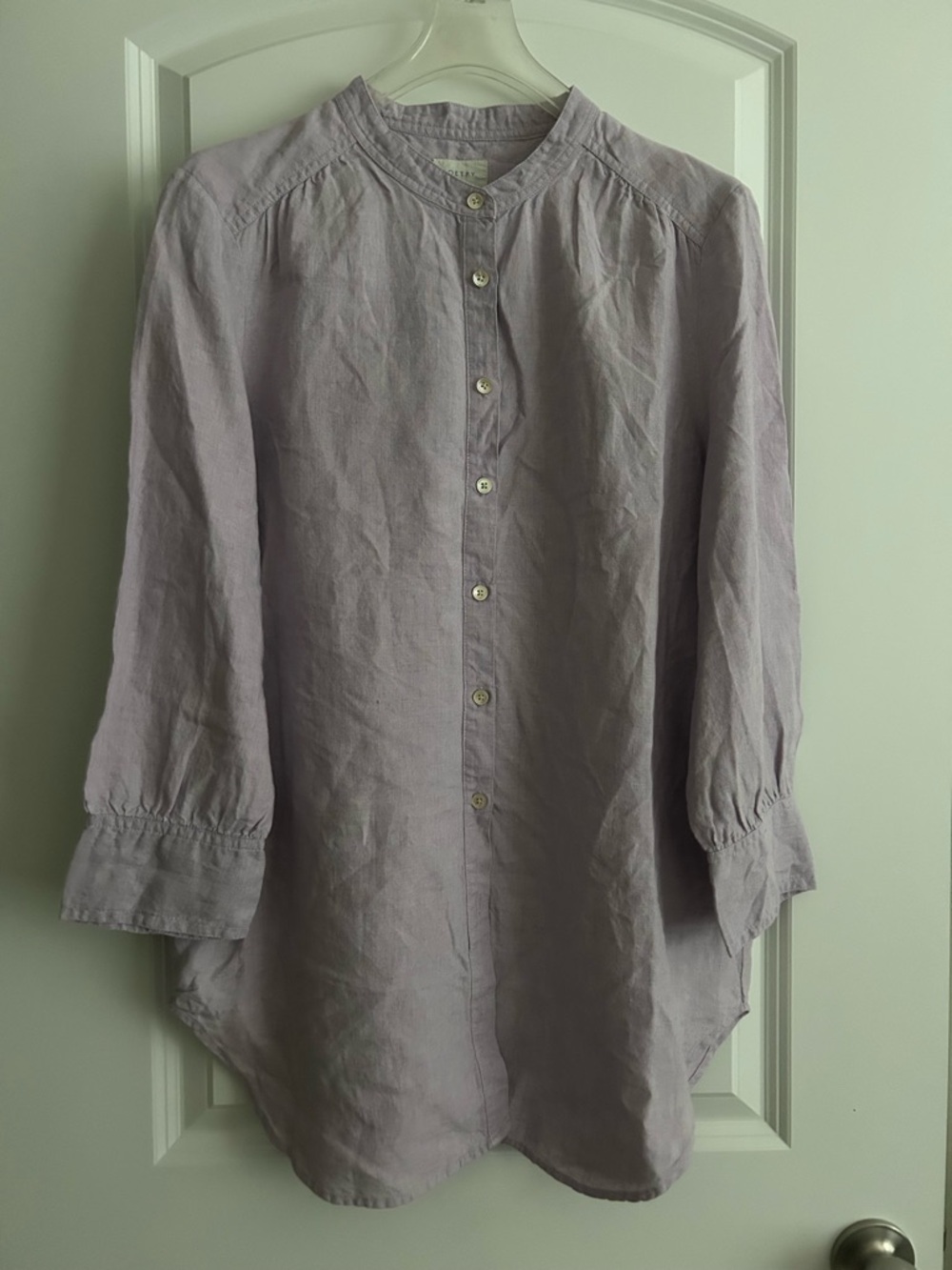 Linen Button Down Tunic in Lavender by Poetry Size 10